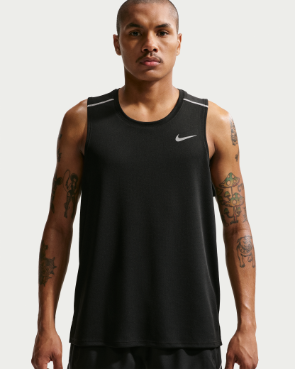 Nike Miler Men's Dri-FIT Running Tank Top - Black - View 1