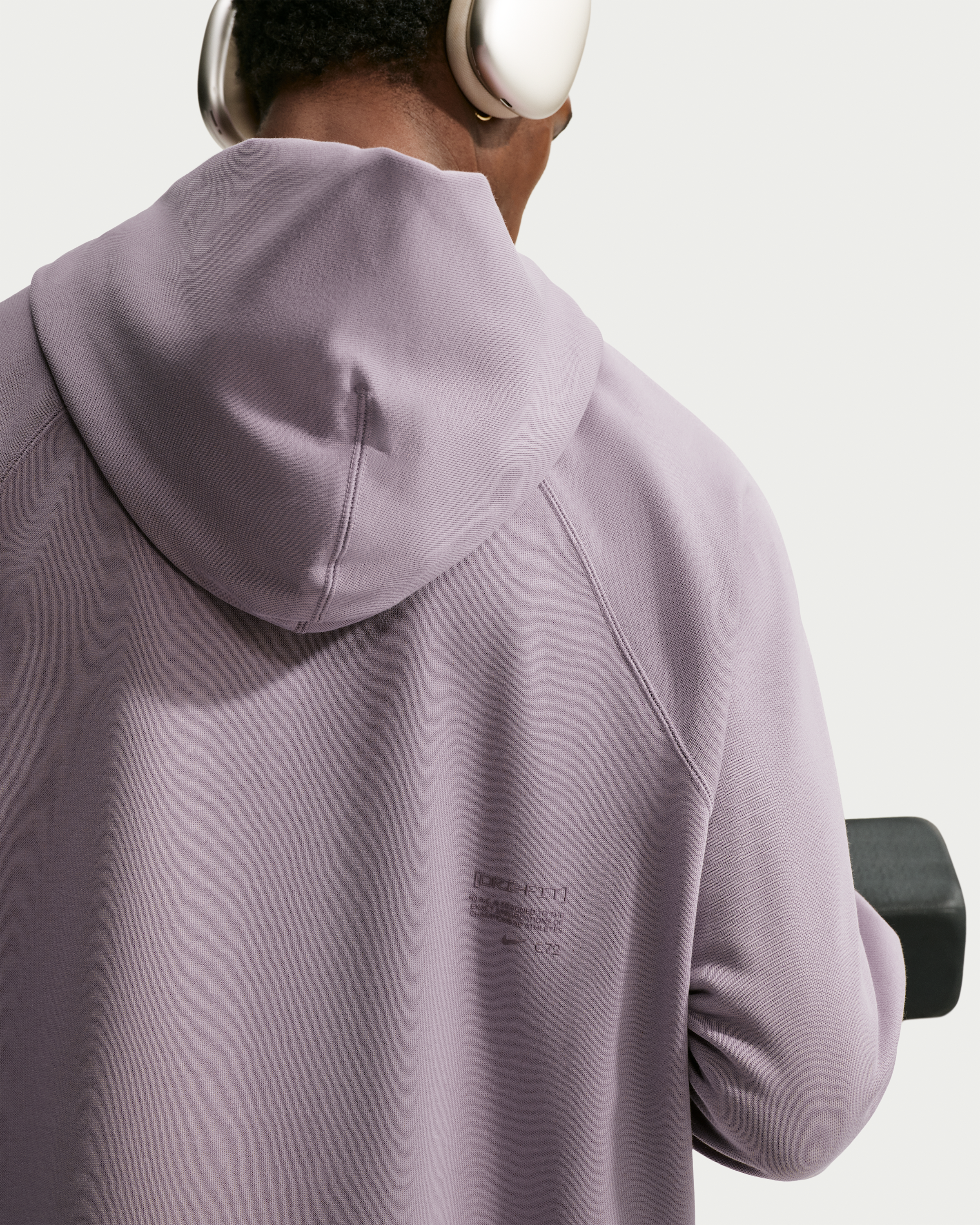 Nike N.A.C. Men's Dri-FIT Oversized Fleece Training Hoodie - Purple Smoke/Purple Smoke - View 2