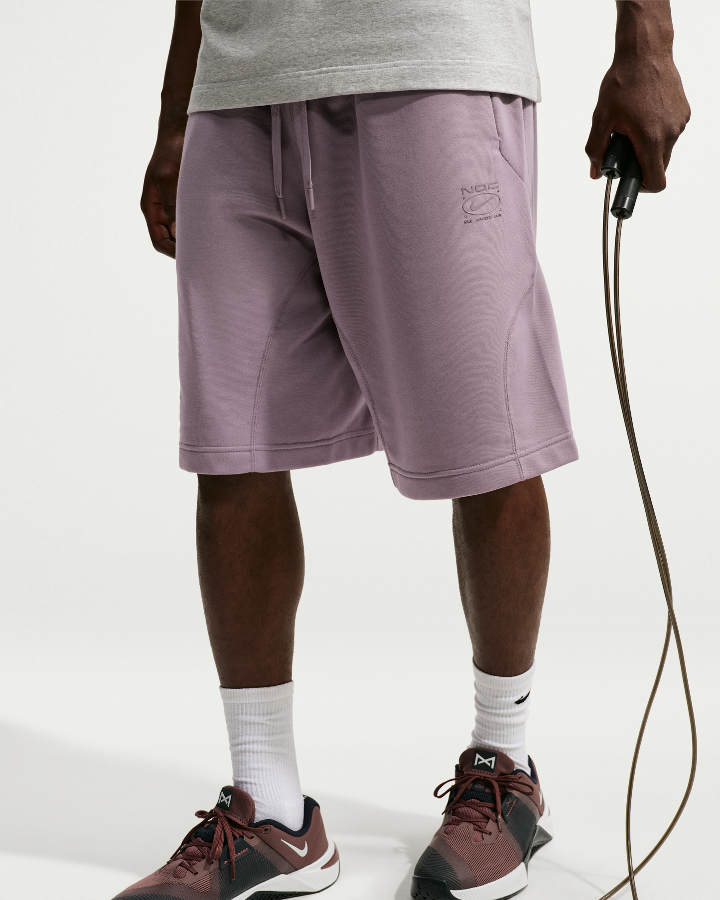 Nike N.A.C. Men's Dri-FIT Fleece Training Shorts - Purple Smoke/Purple Smoke - View 2