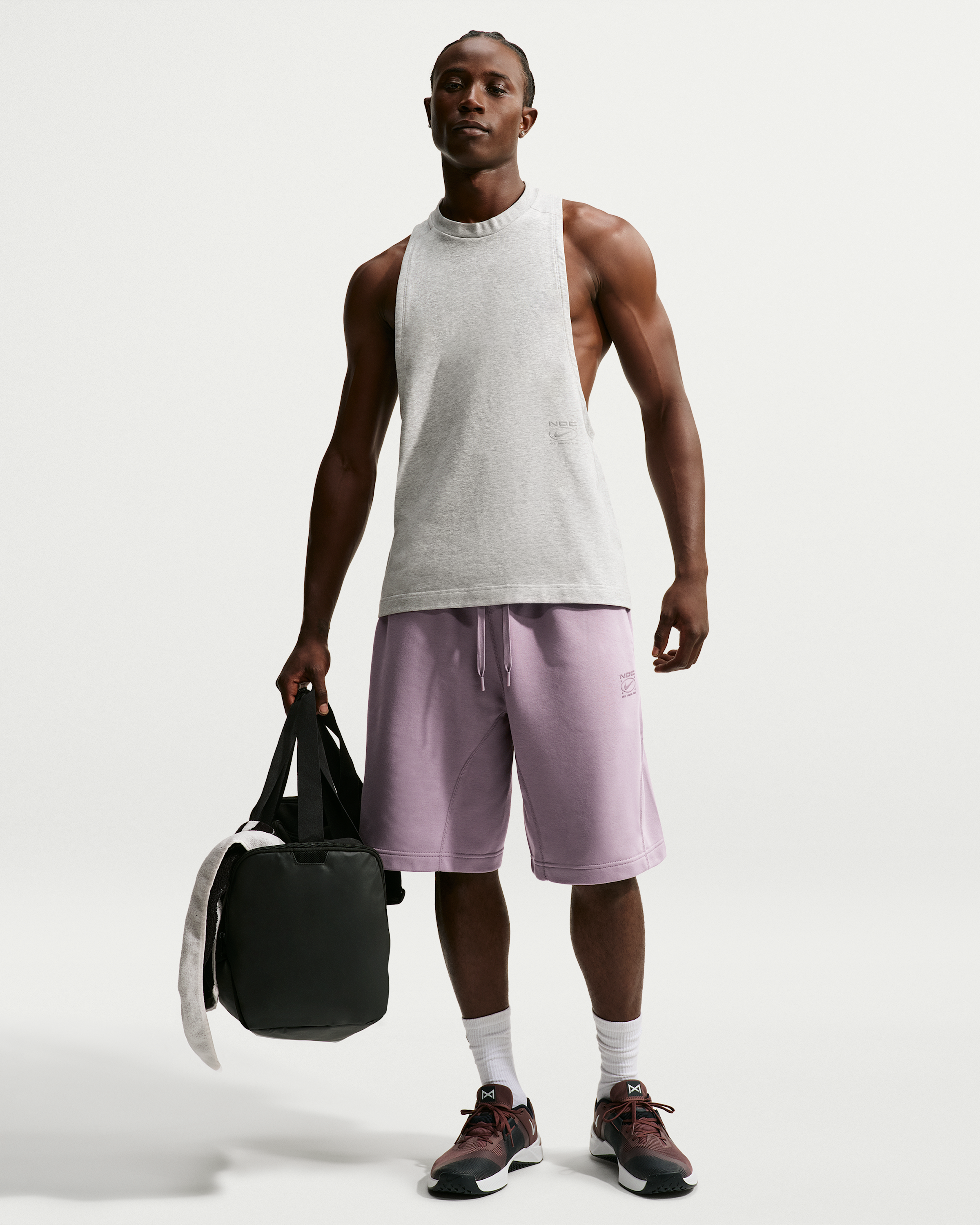 Nike N.A.C. Men's Dri-FIT Fleece Training Shorts - Purple Smoke/Purple Smoke - View 1