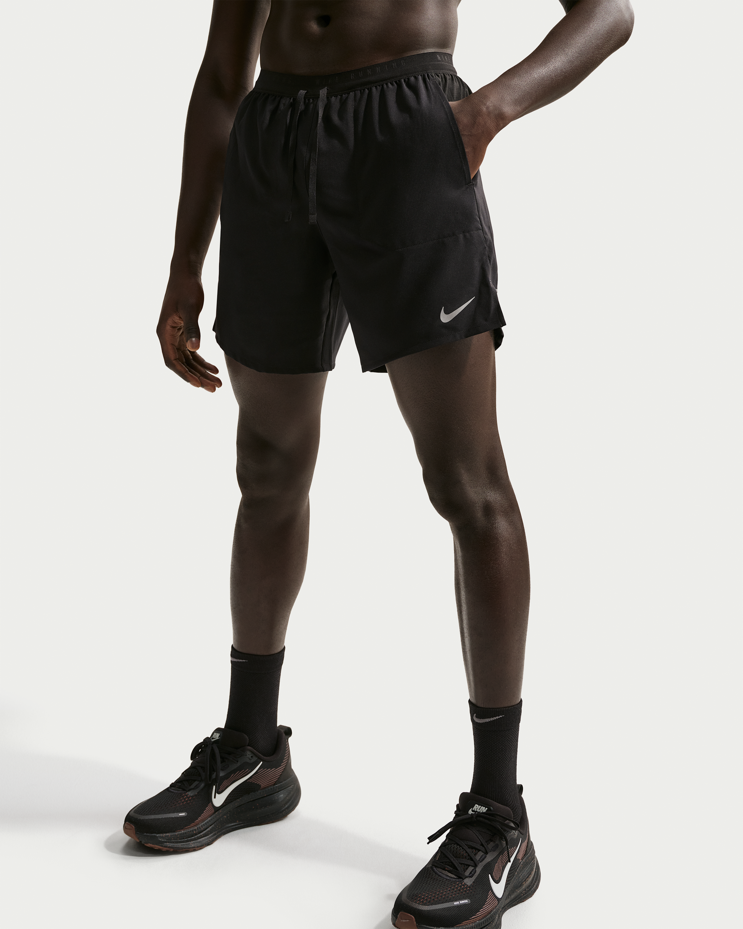 Nike Stride Men's Dri-FIT 18cm (approx.) 2-in-1 Running Shorts - Black - View 2
