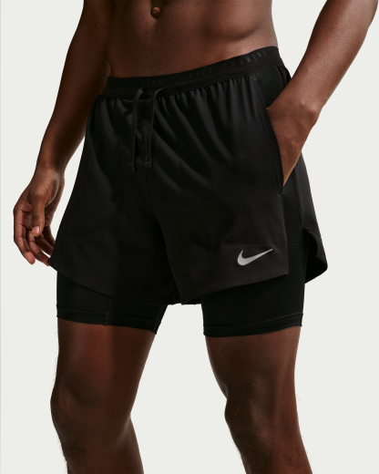 Nike Stride Men's Dri-FIT 13cm (approx.) Hybrid Running Shorts - Black - View 2