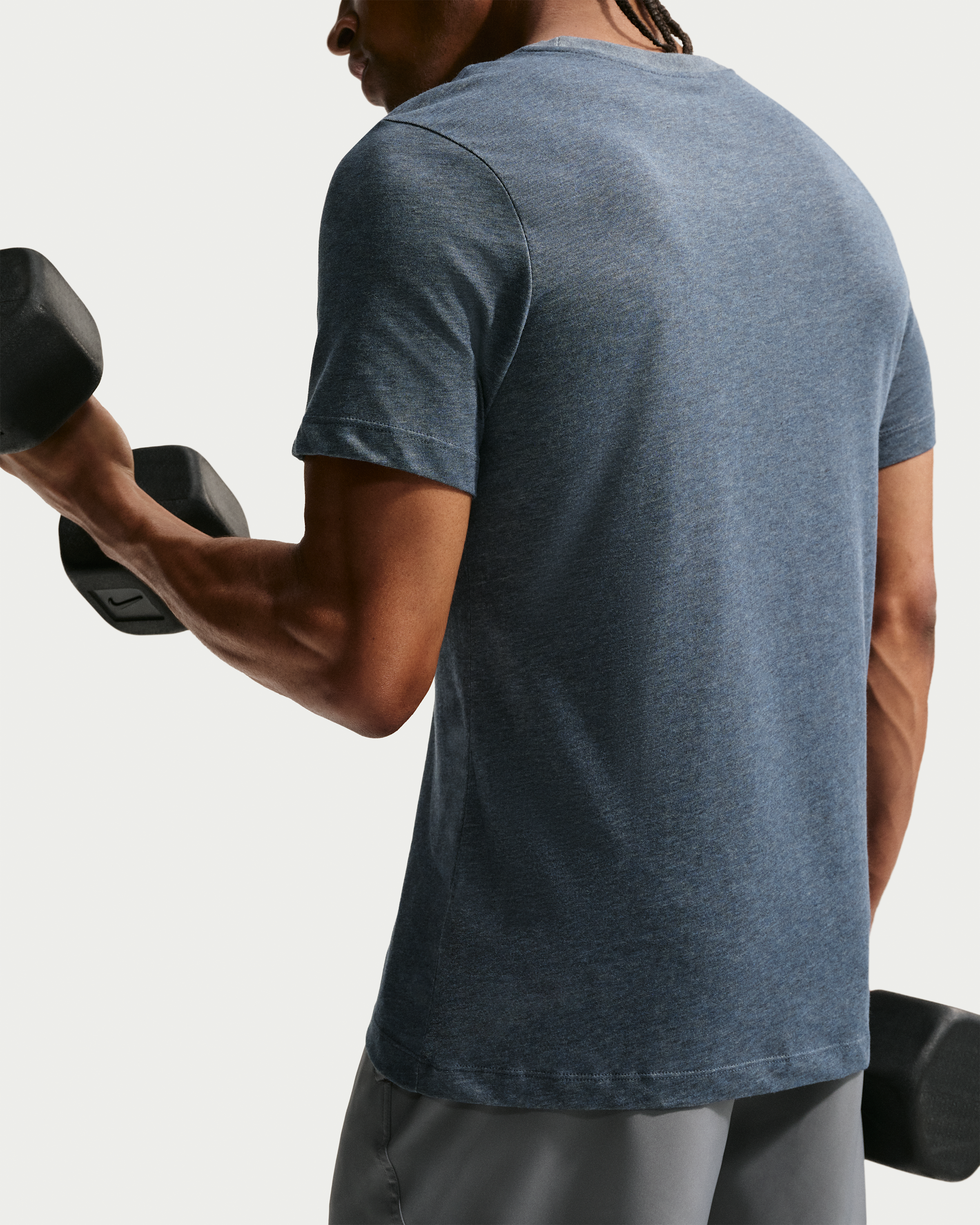Nike Dri-FIT Men's Fitness T-Shirt - Obsidian Heather/Matte Silver - View 2