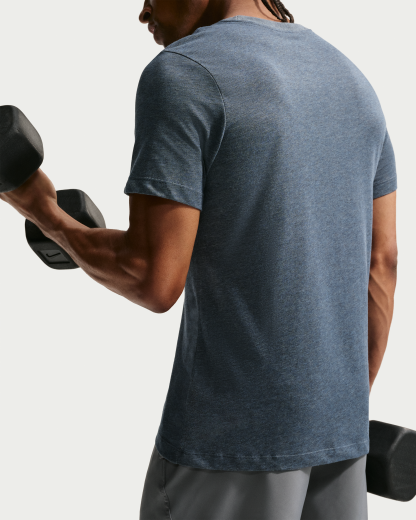 Nike Dri-FIT Men's Fitness T-Shirt - Obsidian Heather/Matte Silver - View 2