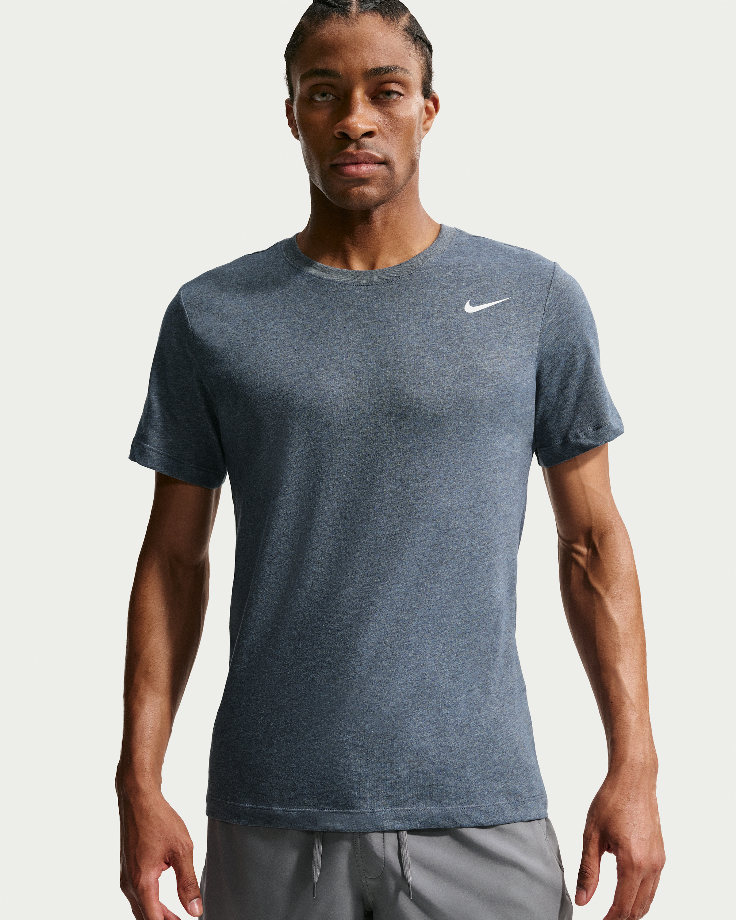 Nike Dri-FIT Men's Fitness T-Shirt - Obsidian Heather/Matte Silver - View 1