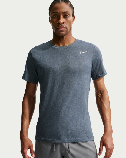 Nike Dri-FIT Men's Fitness T-Shirt - Obsidian Heather/Matte Silver - View 1