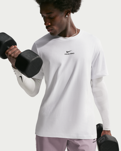 Nike Pro Men's Dri-FIT T-Shirt - White/Black - View 1