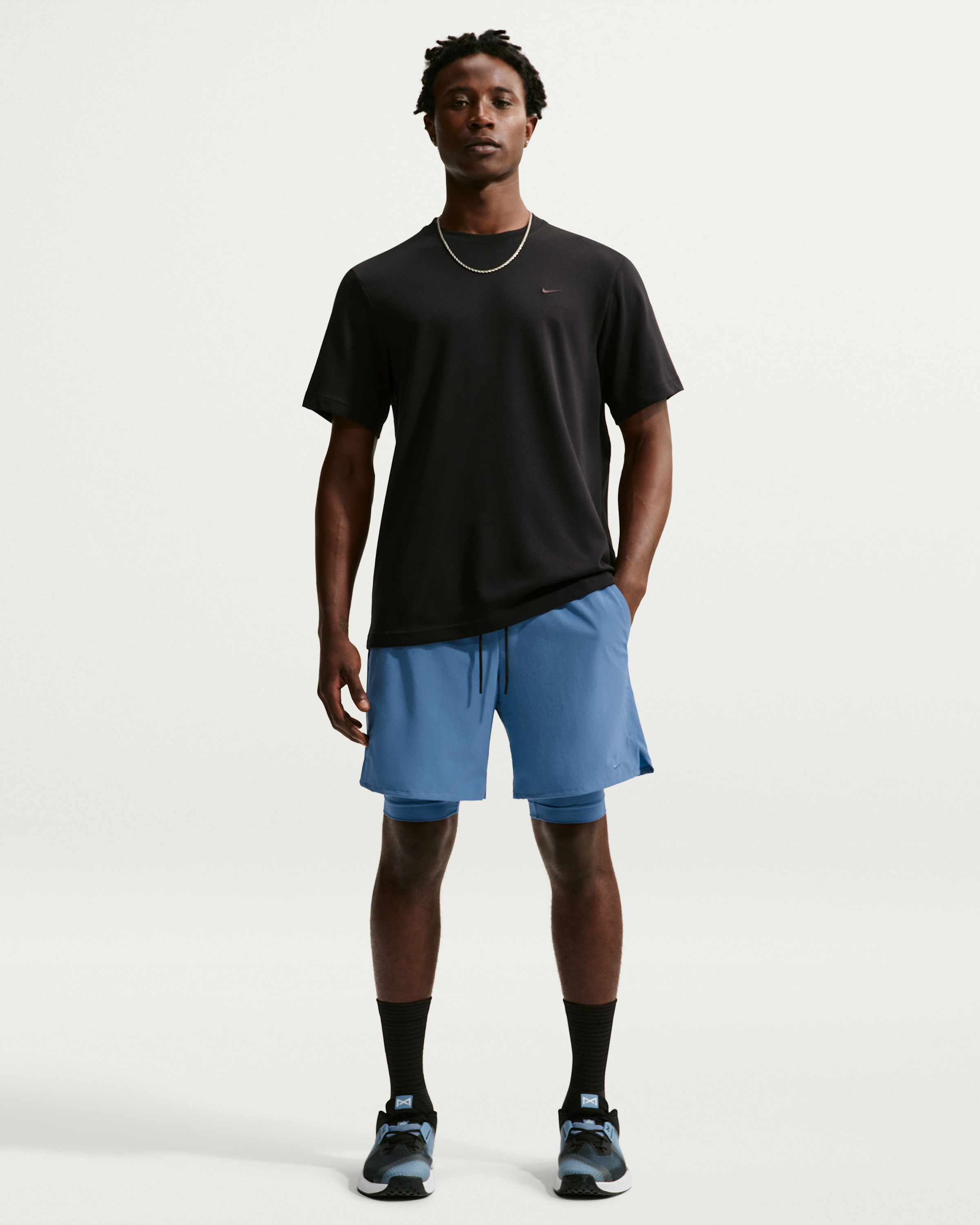 Nike Unlimited Men's Dri-FIT 18cm (approx.) 2-in-1 Versatile Shorts - Indigo Storm/Indigo Storm/Black/Indigo Storm - View 1