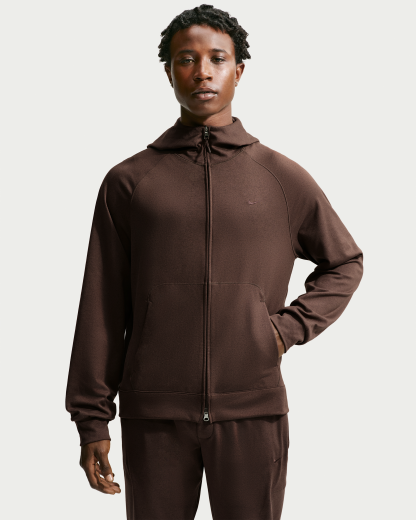 Nike Primary NanoKnit Men's Dri-FIT UV Protection Full-Zip Performance Hoodie - Baroque Brown/Tar/Heather/Baroque Brown - View 1