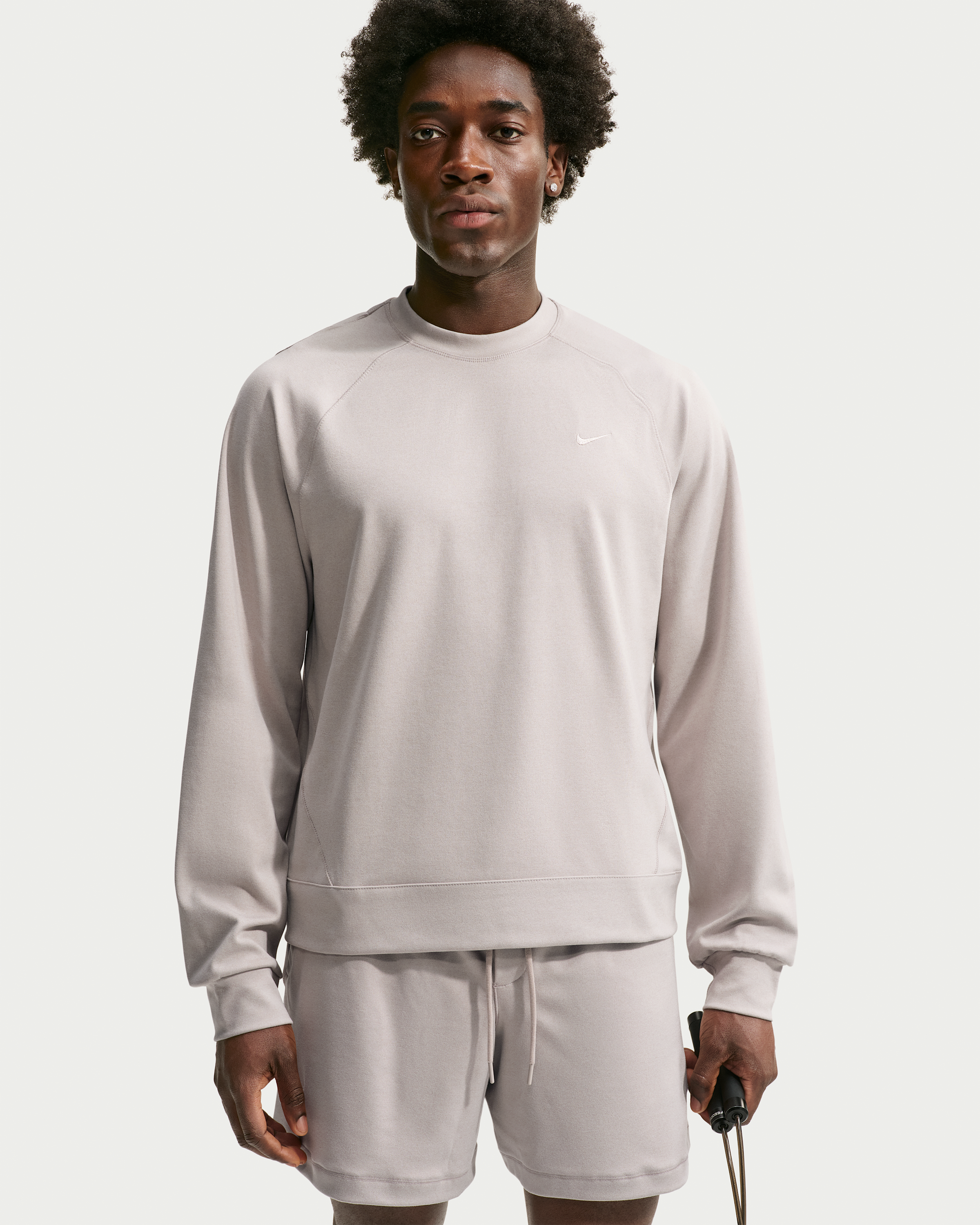 Nike Primary NanoKnit Men's Dri-FIT UV Protection Long-Sleeve Performance Top - Moon Particle/College Grey/Heather/Moon Particle - View 1