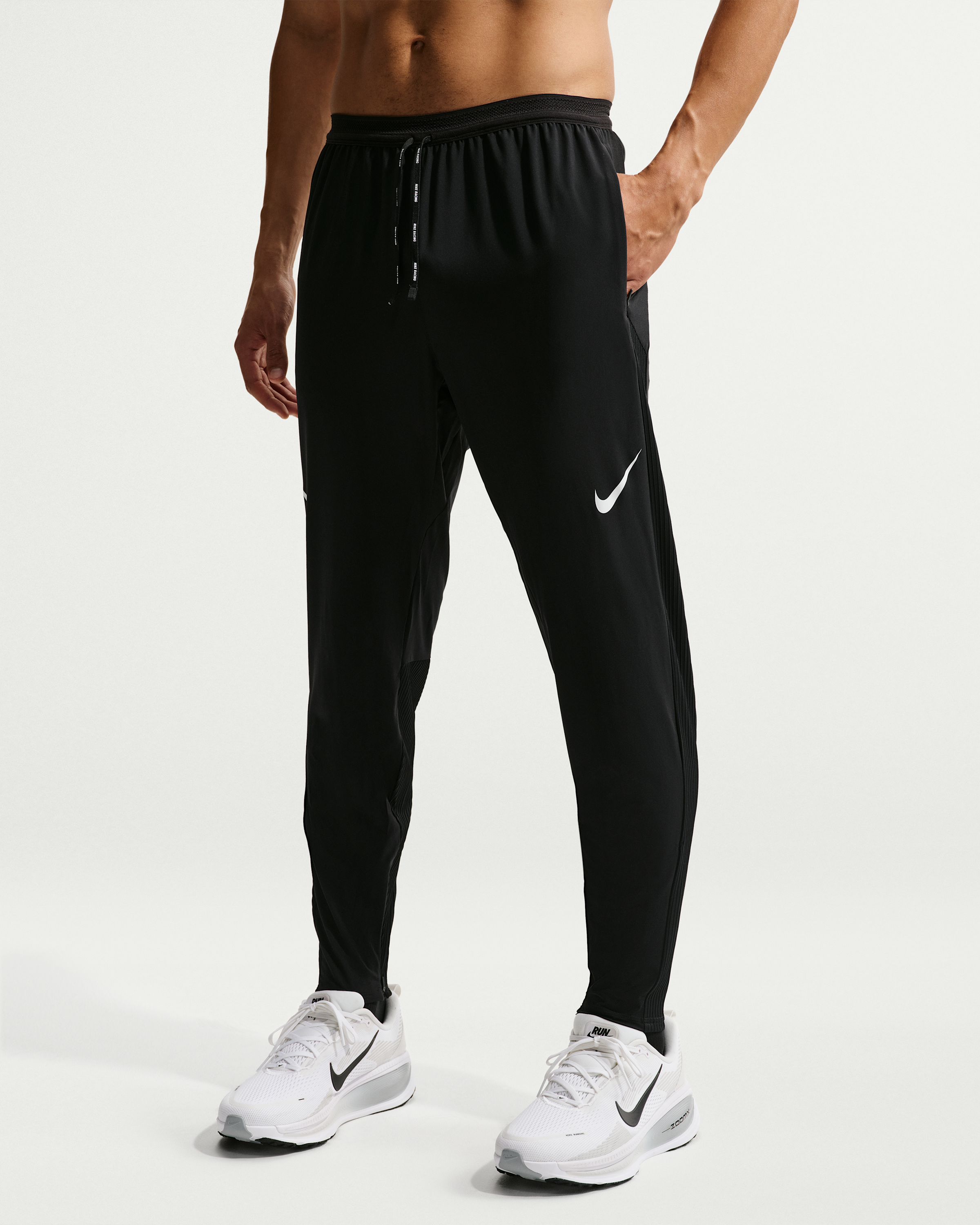 Nike AeroSwift Men's Dri-FIT ADV Running Trousers - Black/Summit White - View 2