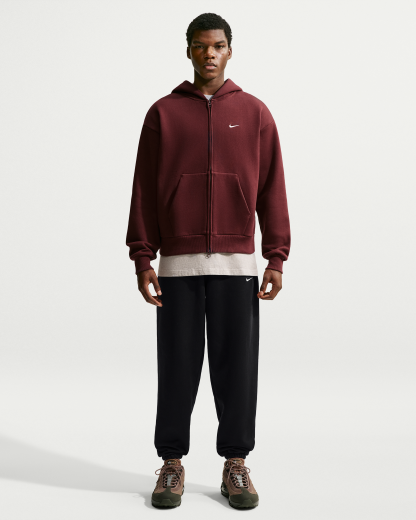 Nike Solo Fleece Men's Cuffed Trousers - Total Black/Sail - View 1