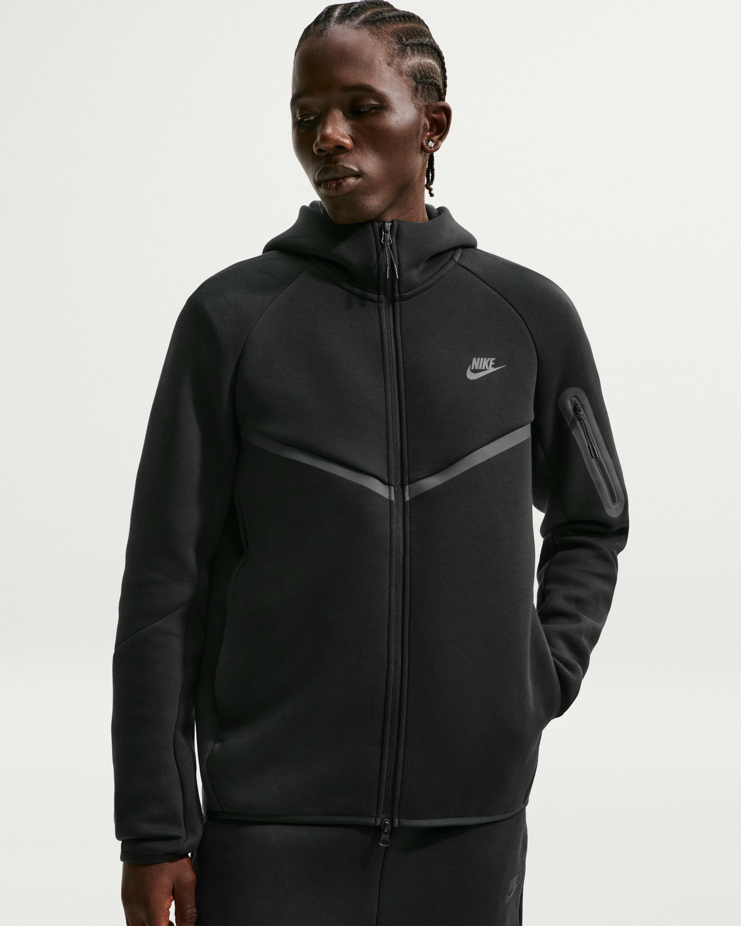 Nike Tech Men's Fleece Windrunner Full-Zip Jacket - Black/Black - View 1