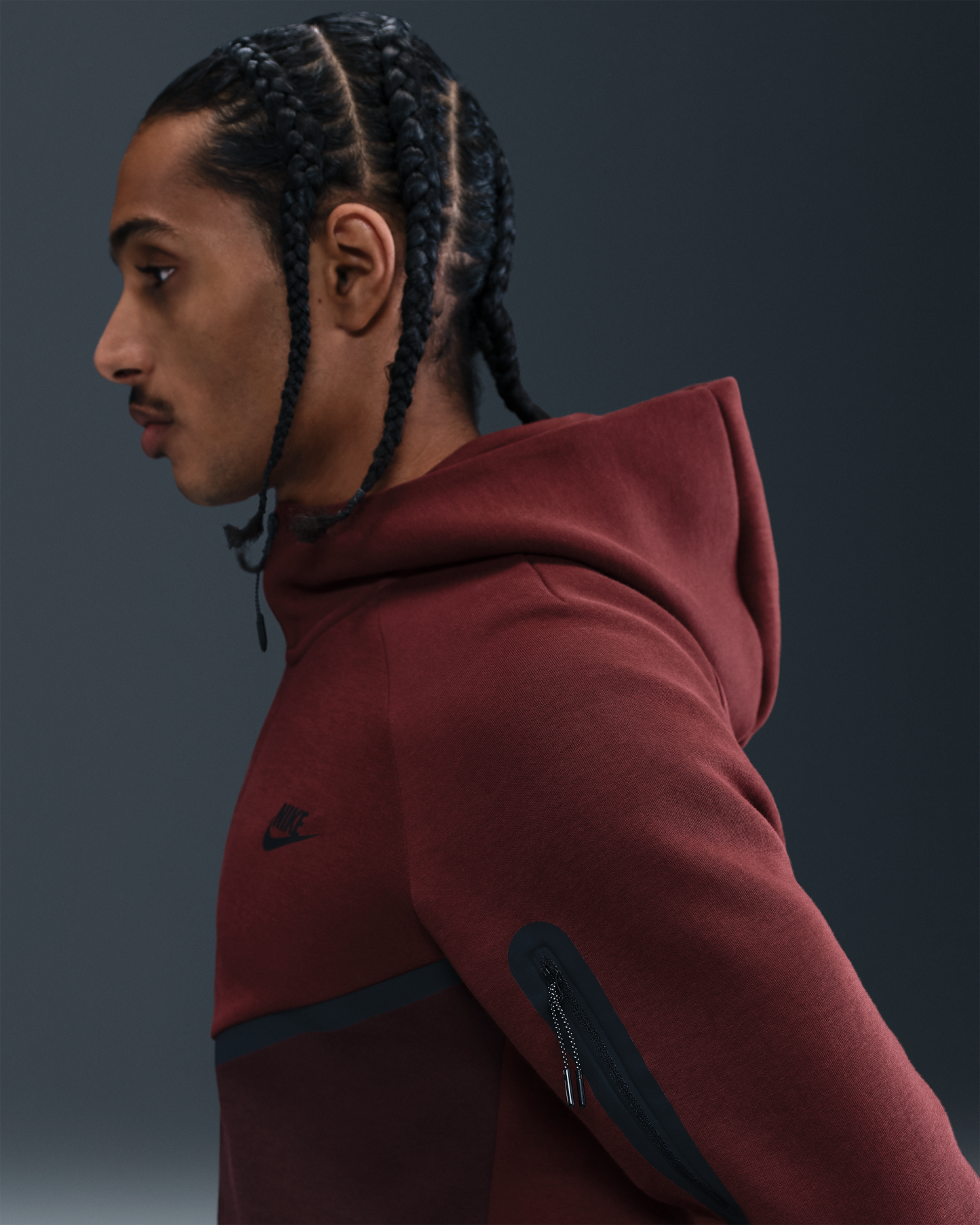 Nike Tech Men's Fleece Windrunner Full-Zip Jacket - Dark Team Red/Burgundy Crush/Black - View 5