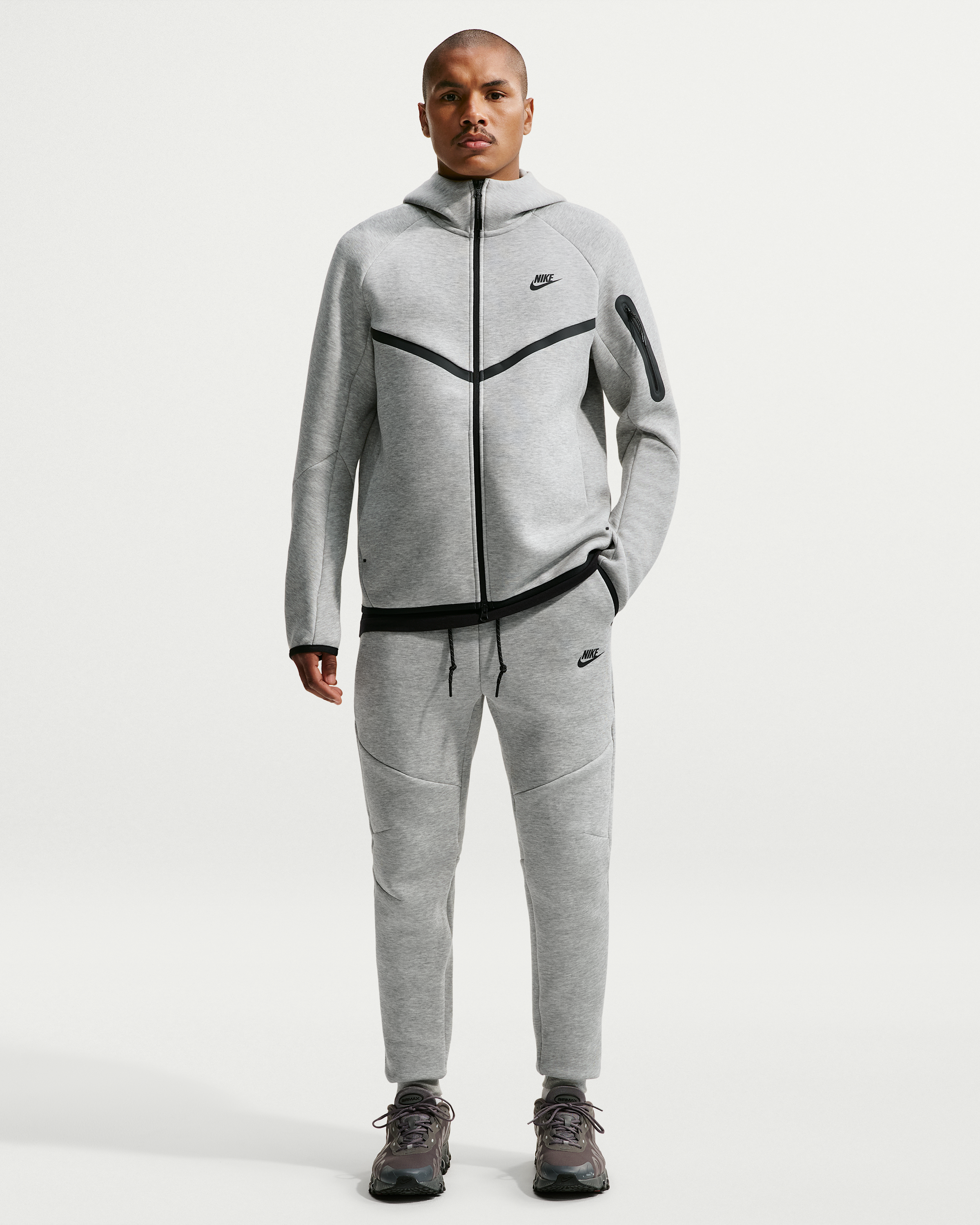 Nike Tech Men's Fleece Joggers - Dark Grey Heather/Black - View 1