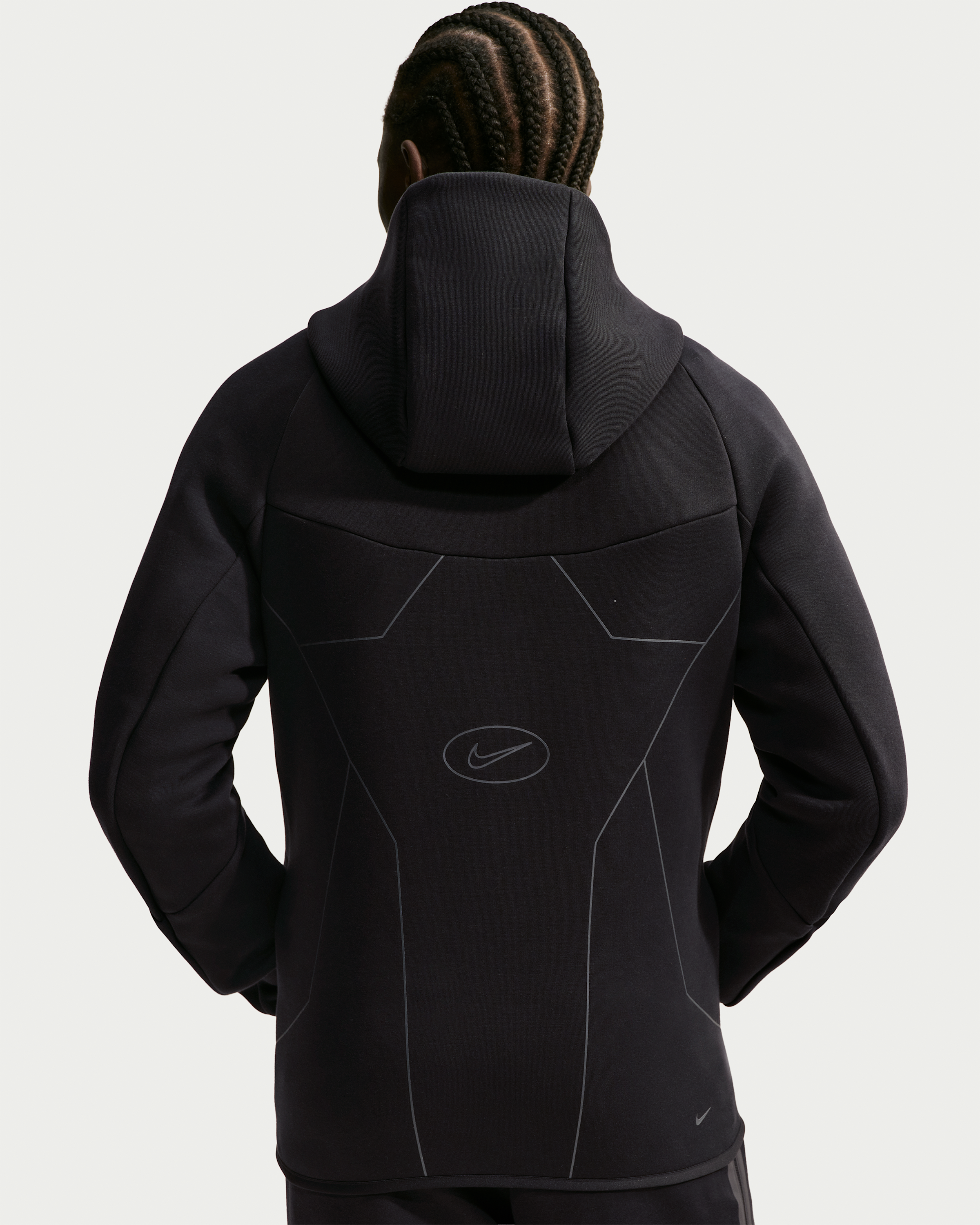 Nike Tech Men's Full-Zip Fleece Windrunner Hoodie - Black - View 2
