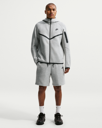 Nike Tech Men's Fleece Shorts - Dark Grey Heather/Black - View 1