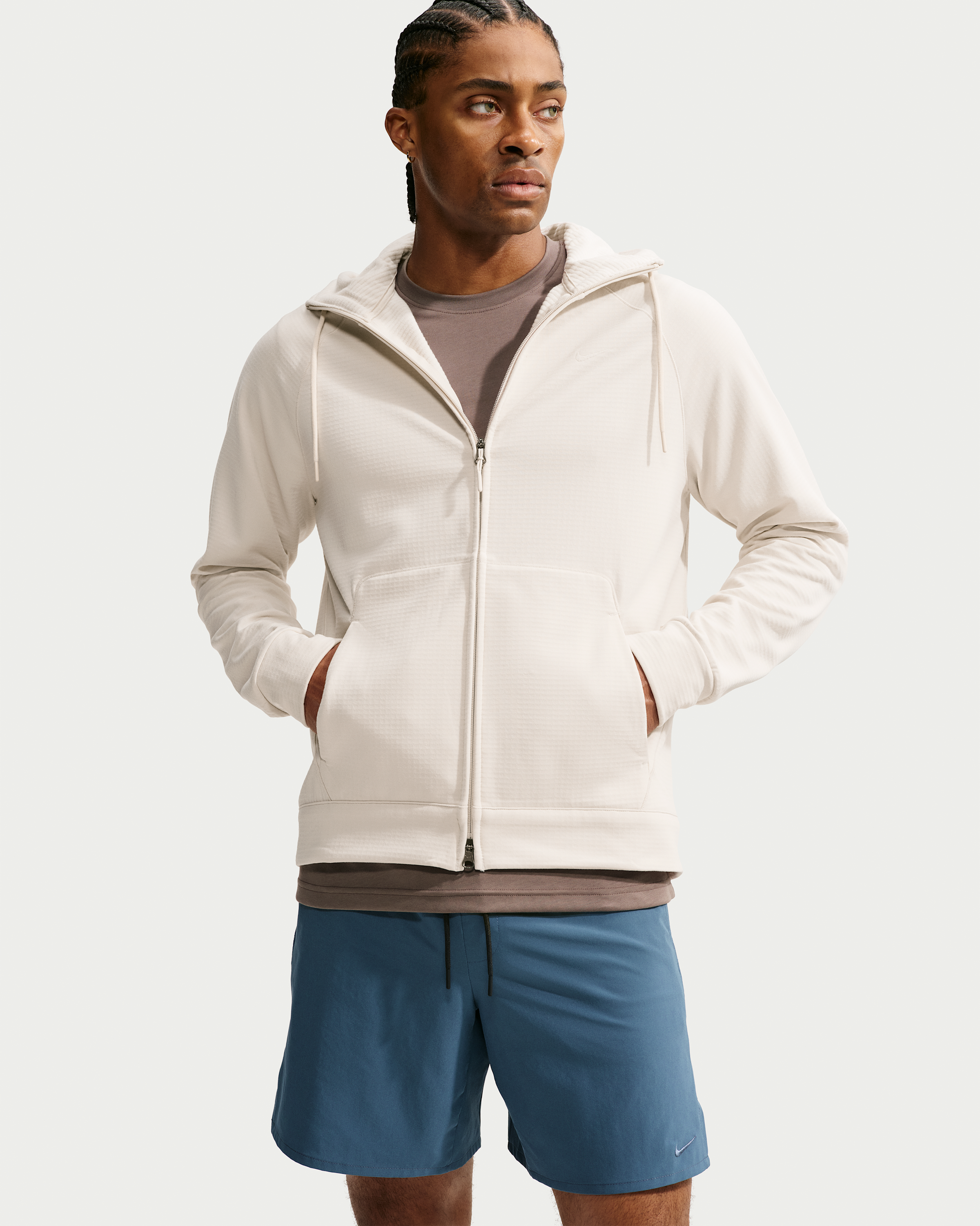 Nike Primary Nanoknit Men's Therma-FIT Full-Zip Hoodie - Light Orewood Brown/Light Orewood Brown - View 1