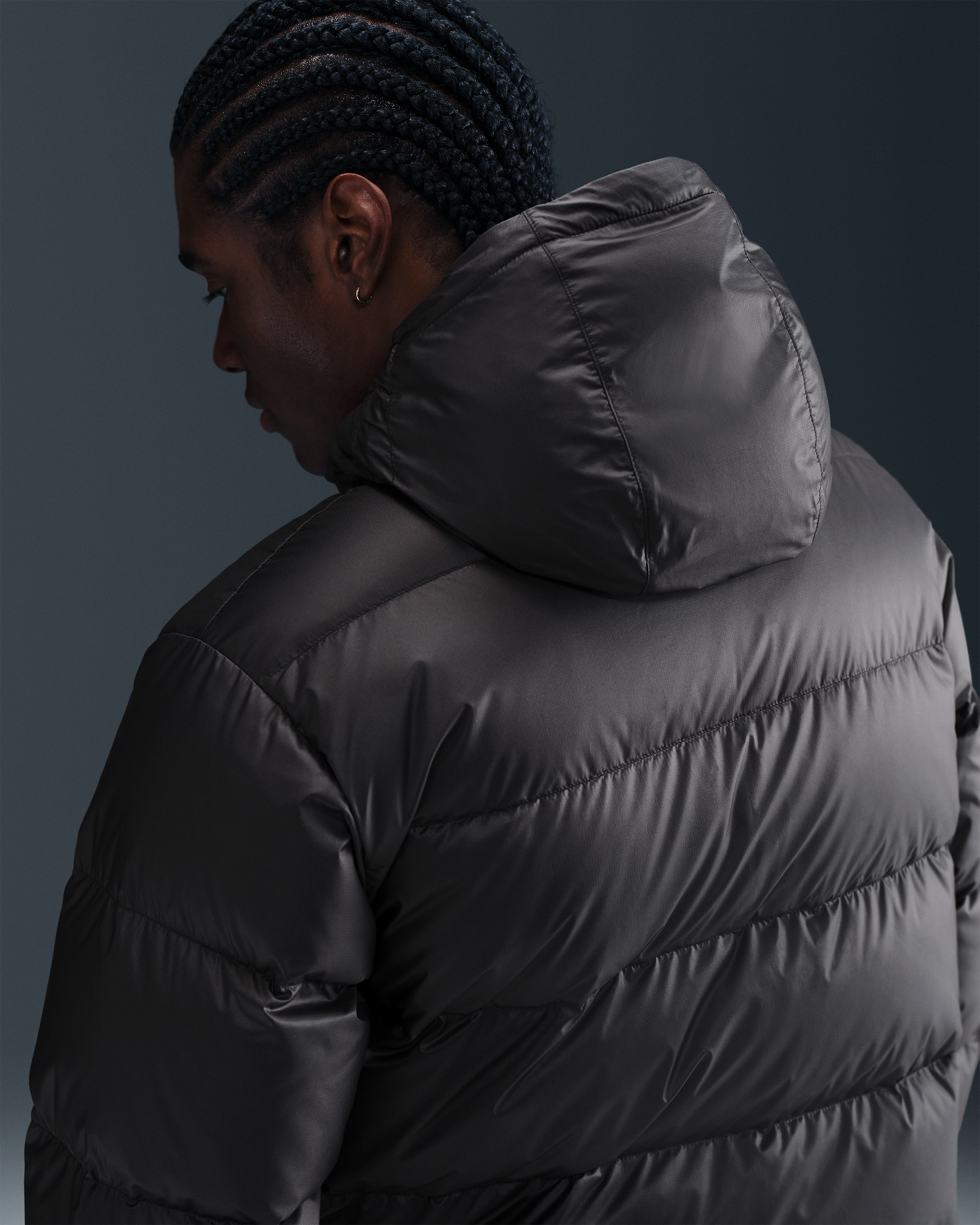 Nike Windrunner Men's Down Jacket - Black/Black/White - View 2