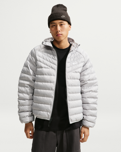 Nike Windrunner Men's Lightweight Down Microchannel Jacket - Grey Fog/White - View 1