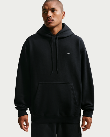Nike Solo Swoosh Men's Pullover Hoodie - Black/Black/White - View 1