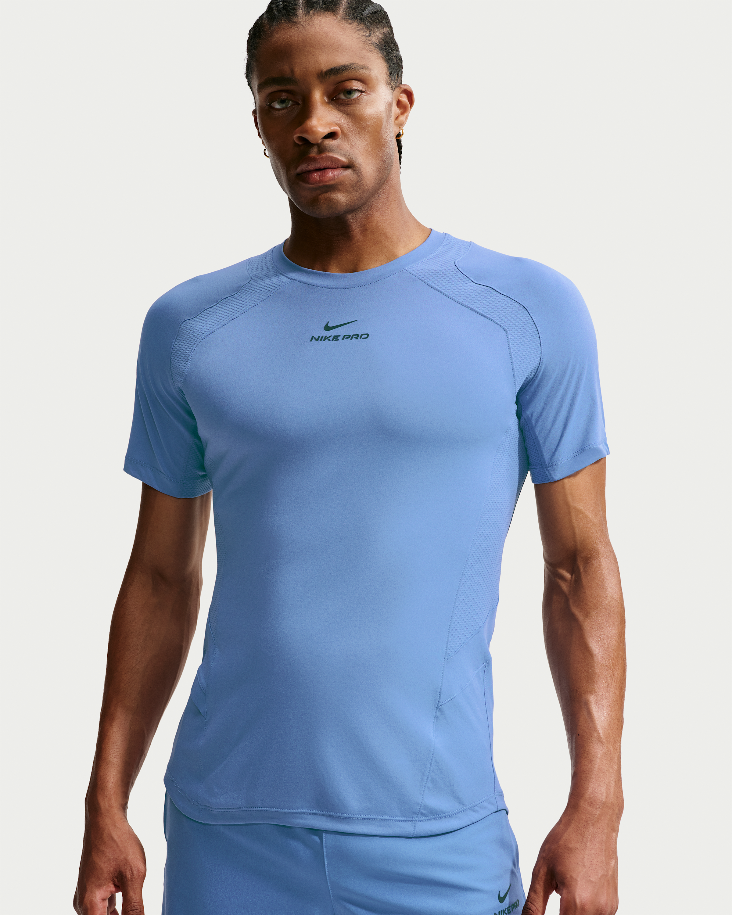 Nike Pro Training Men's Dri-FIT ADV Short-Sleeve Top - Indigo Storm/Indigo Storm/Black - View 1