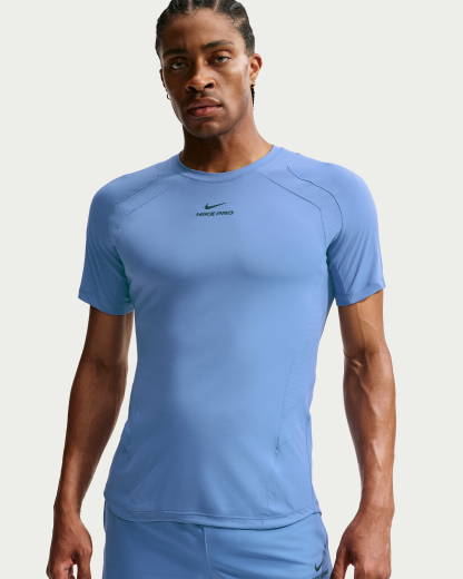 Nike Pro Training Men's Dri-FIT ADV Short-Sleeve Top - Indigo Storm/Indigo Storm/Black - View 1