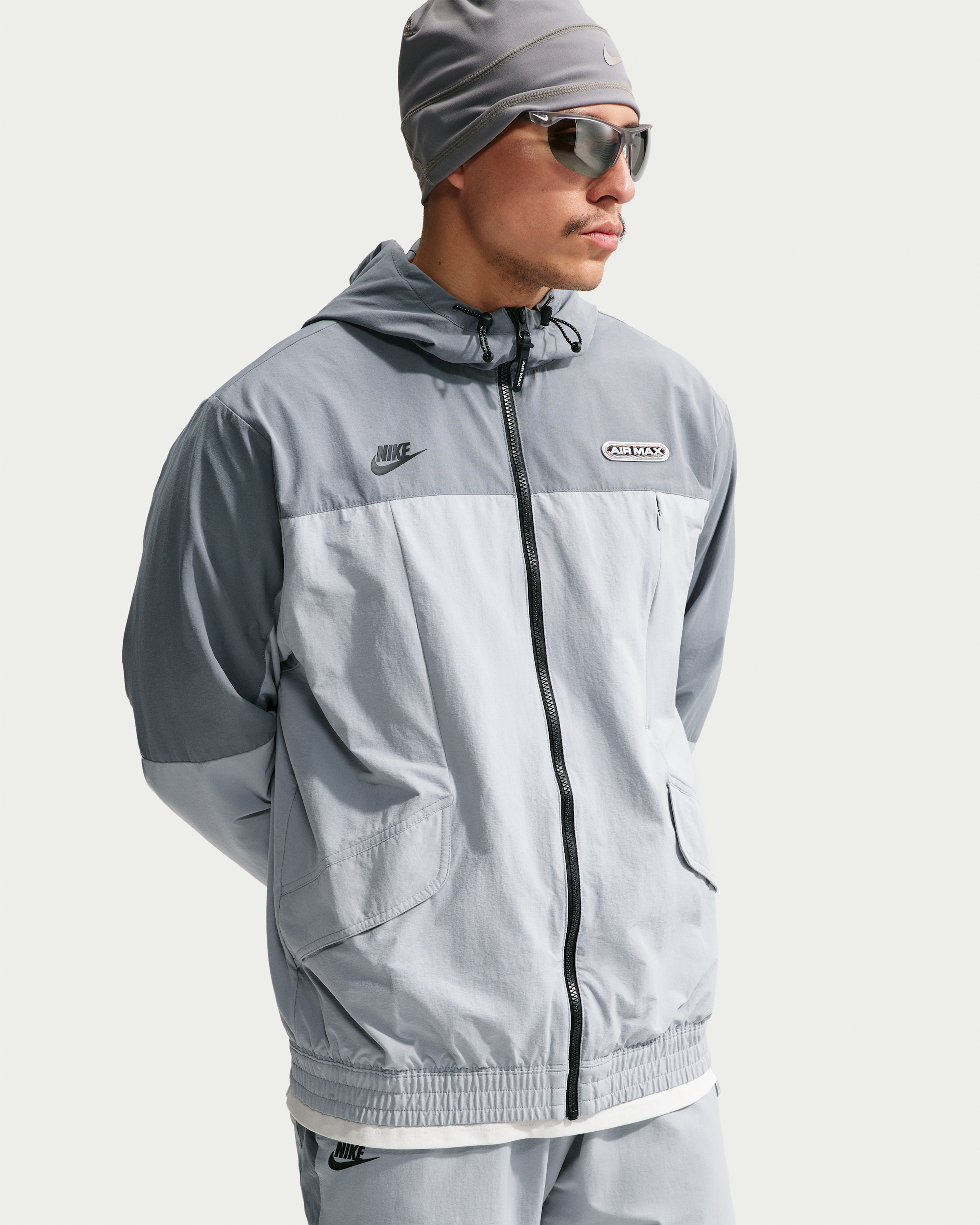 Nike Air Max Men's Woven Jacket - Wolf Grey/Cool Grey/Black - View 1