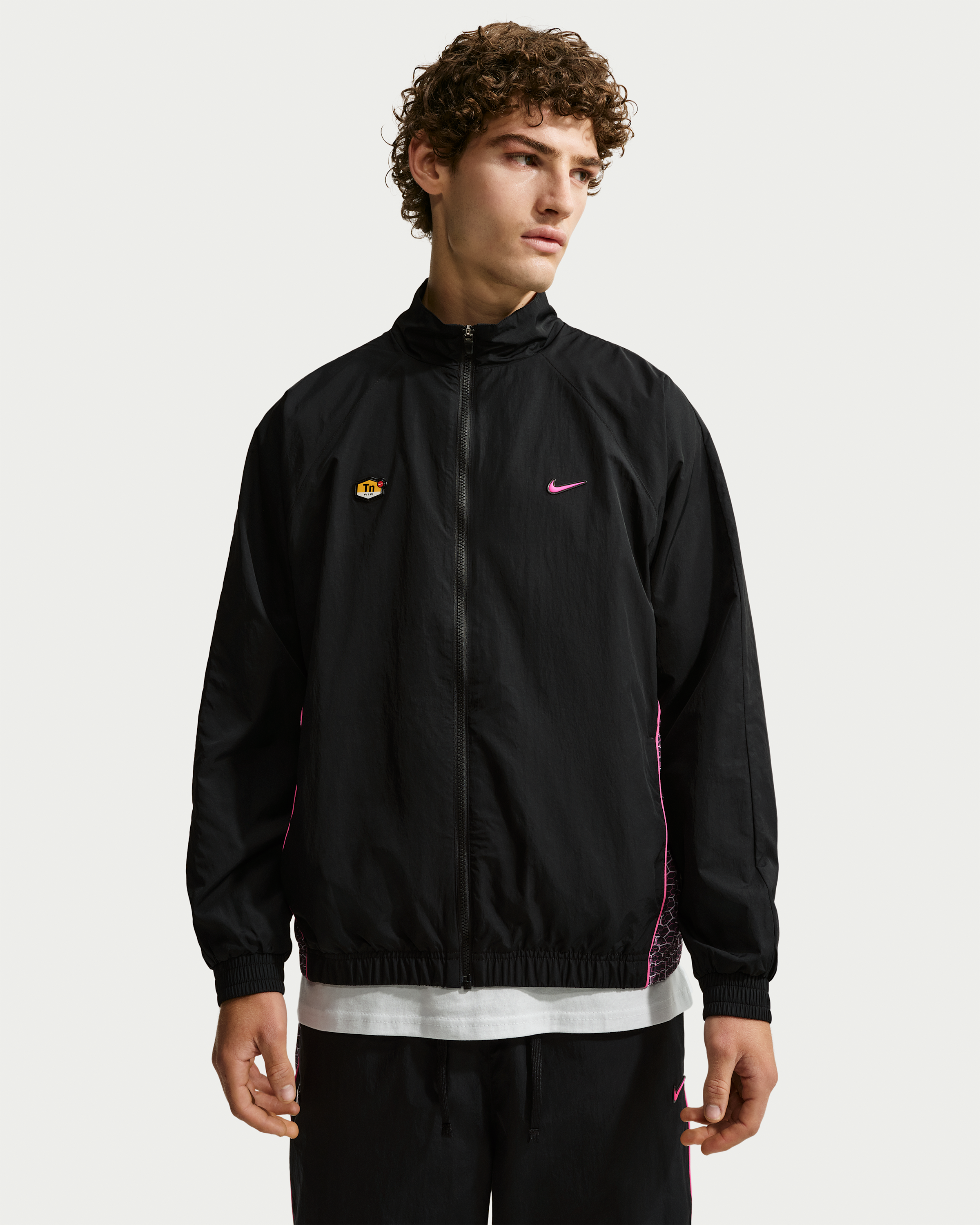 Nike Sportswear Men's Woven Tracksuit Jacket - Black/Black/Pinksicle - View 1