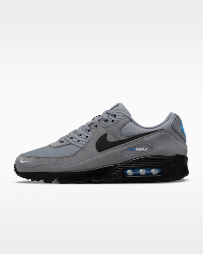 Nike Air Max 90 Men's Shoes - Smoke Grey/Light Photo Blue/Metallic Silver/Black - View 1