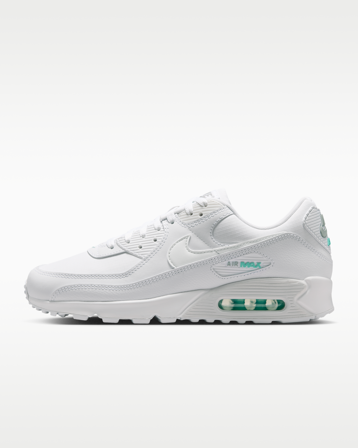 Nike Air Max 90 Men's Shoes - White/Hyper Turquoise/Photon Dust - View 1