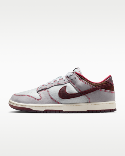 Nike Dunk Low Retro SE Men's Shoes - Pure Platinum/Wolf Grey/Team Red/Burgundy Crush - View 1
