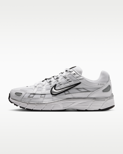 Nike P-6000 Shoes - White/Black/Metallic Silver - View 1