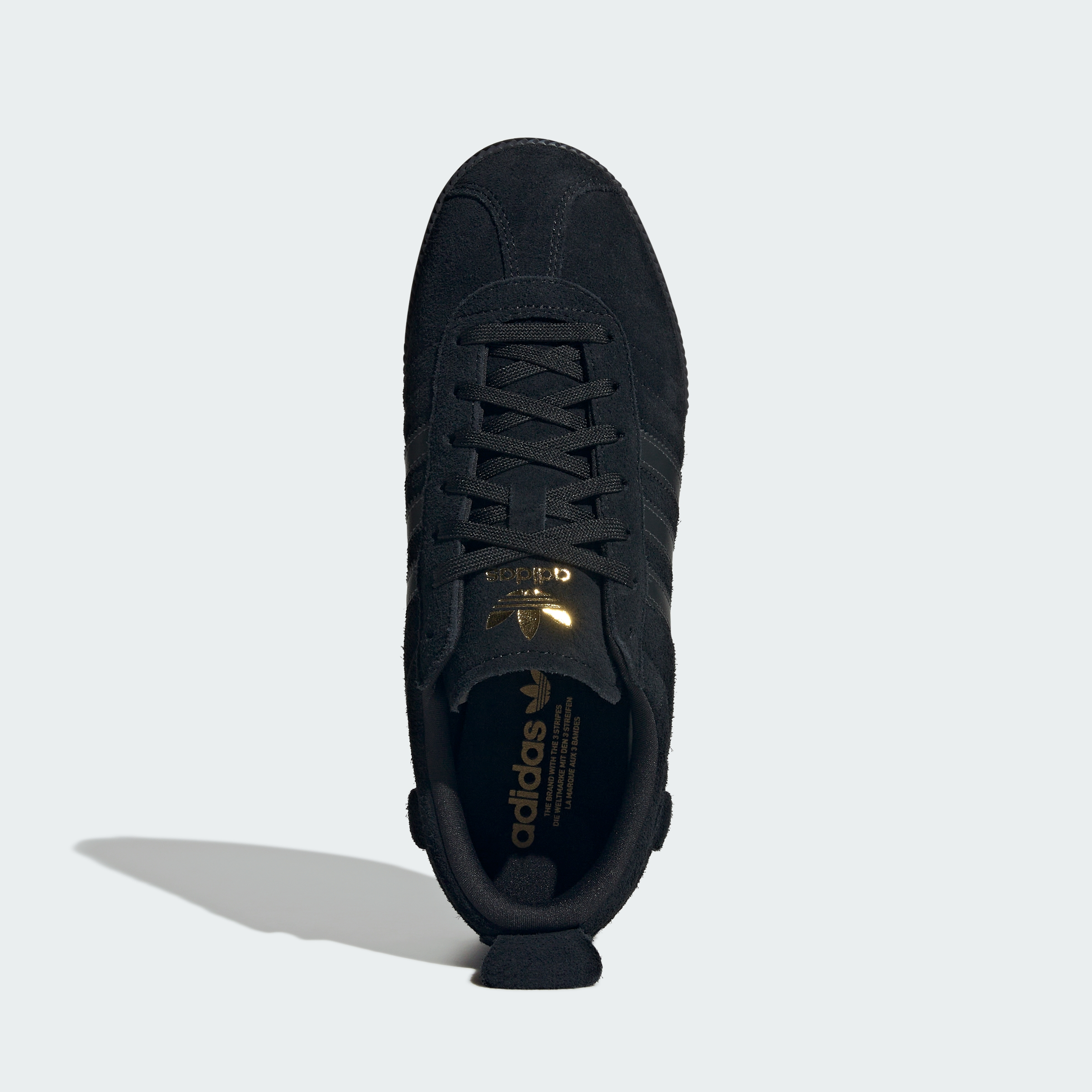 adidas SAMBA 62 SUPER SHOES - Core Black / Core Black / Gold Metallic - View 3