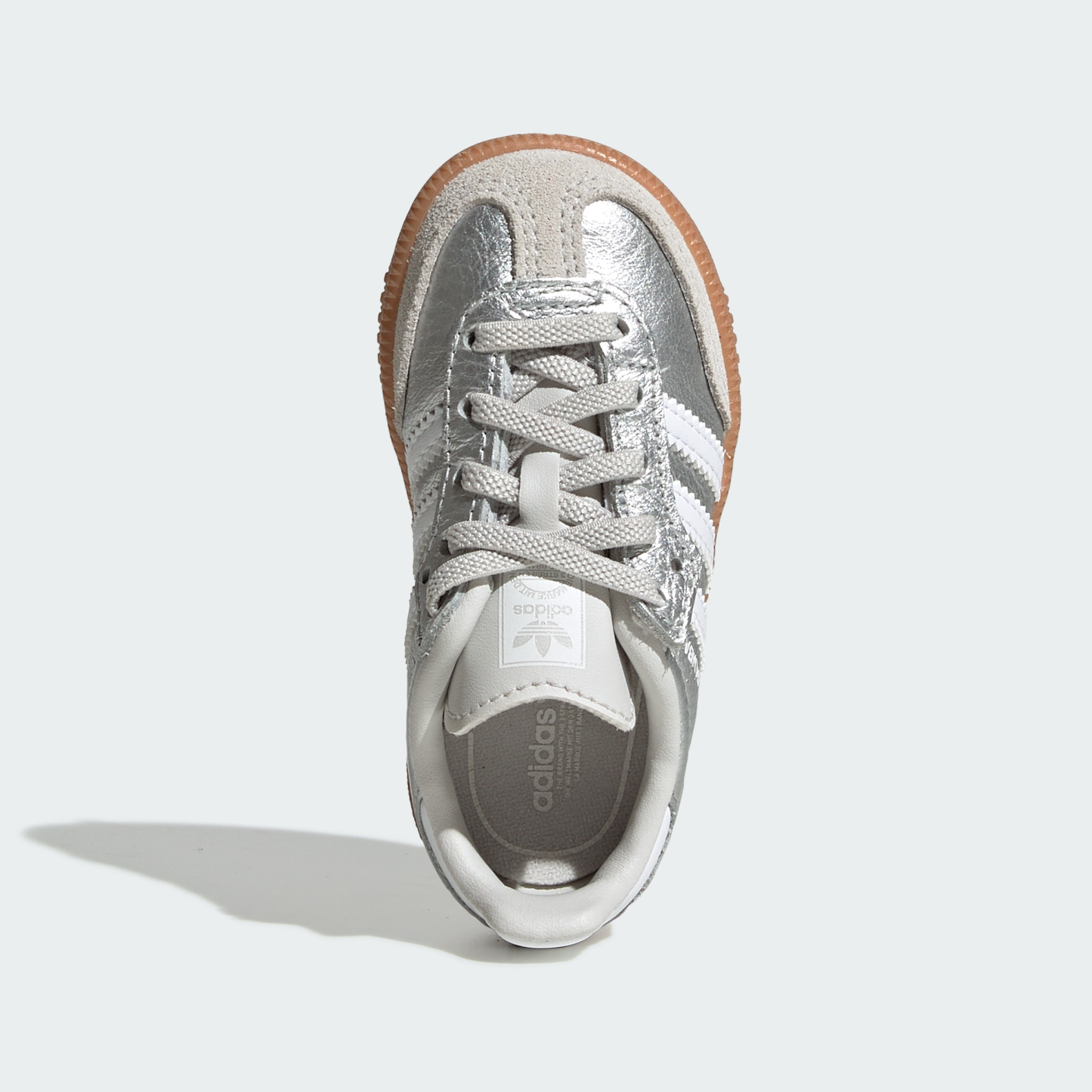 adidas SAMBA OG COMFORT CLOSURE ELASTIC LACE SHOES - Silver Metallic / Cloud White / Gum - View 4