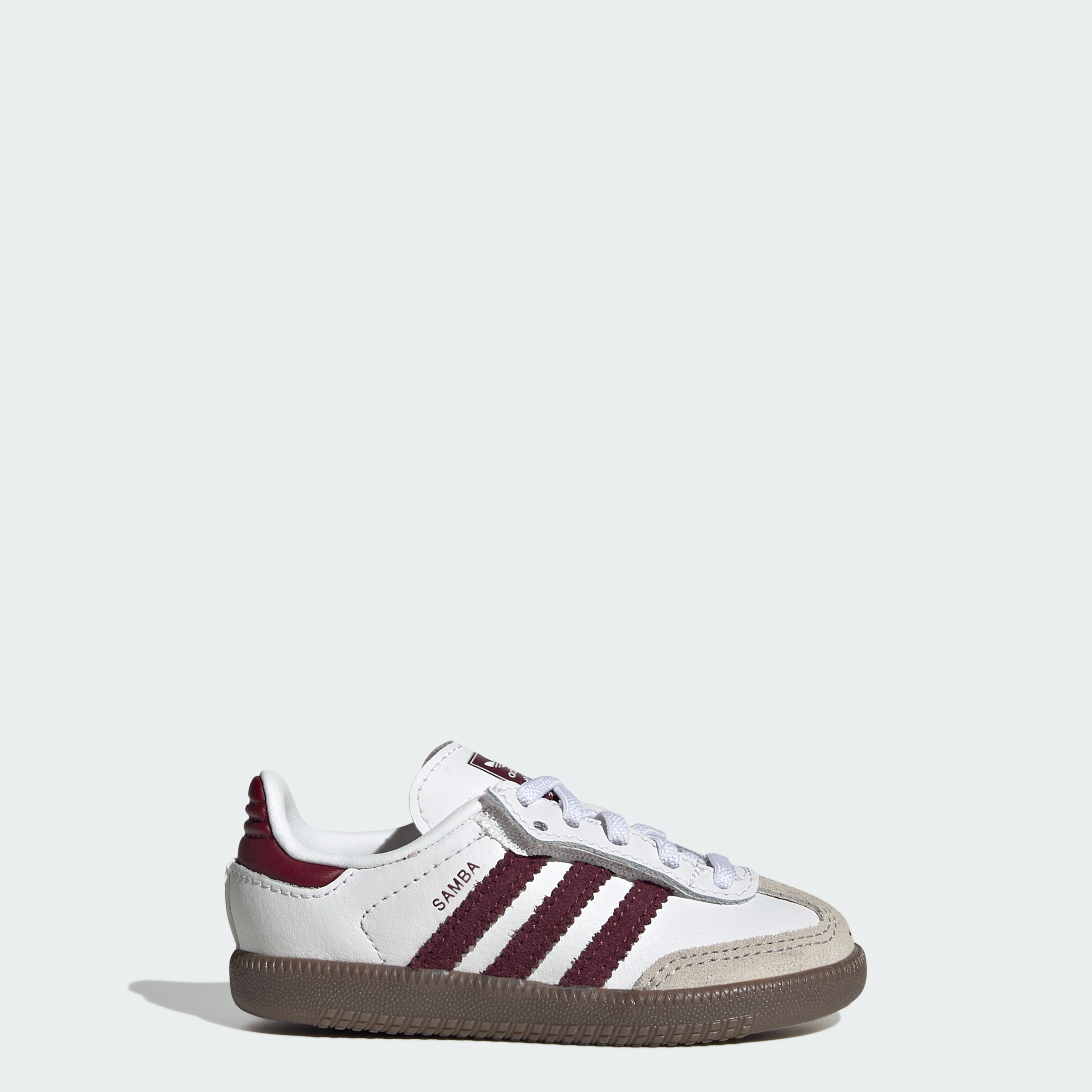 adidas SAMBA OG COMFORT CLOSURE ELASTIC LACE SHOES - Cloud White / Maroon / Gum - View 1