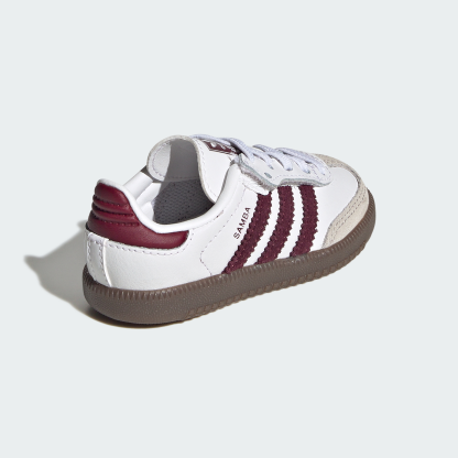 adidas SAMBA OG COMFORT CLOSURE ELASTIC LACE SHOES - Cloud White / Maroon / Gum - View 6