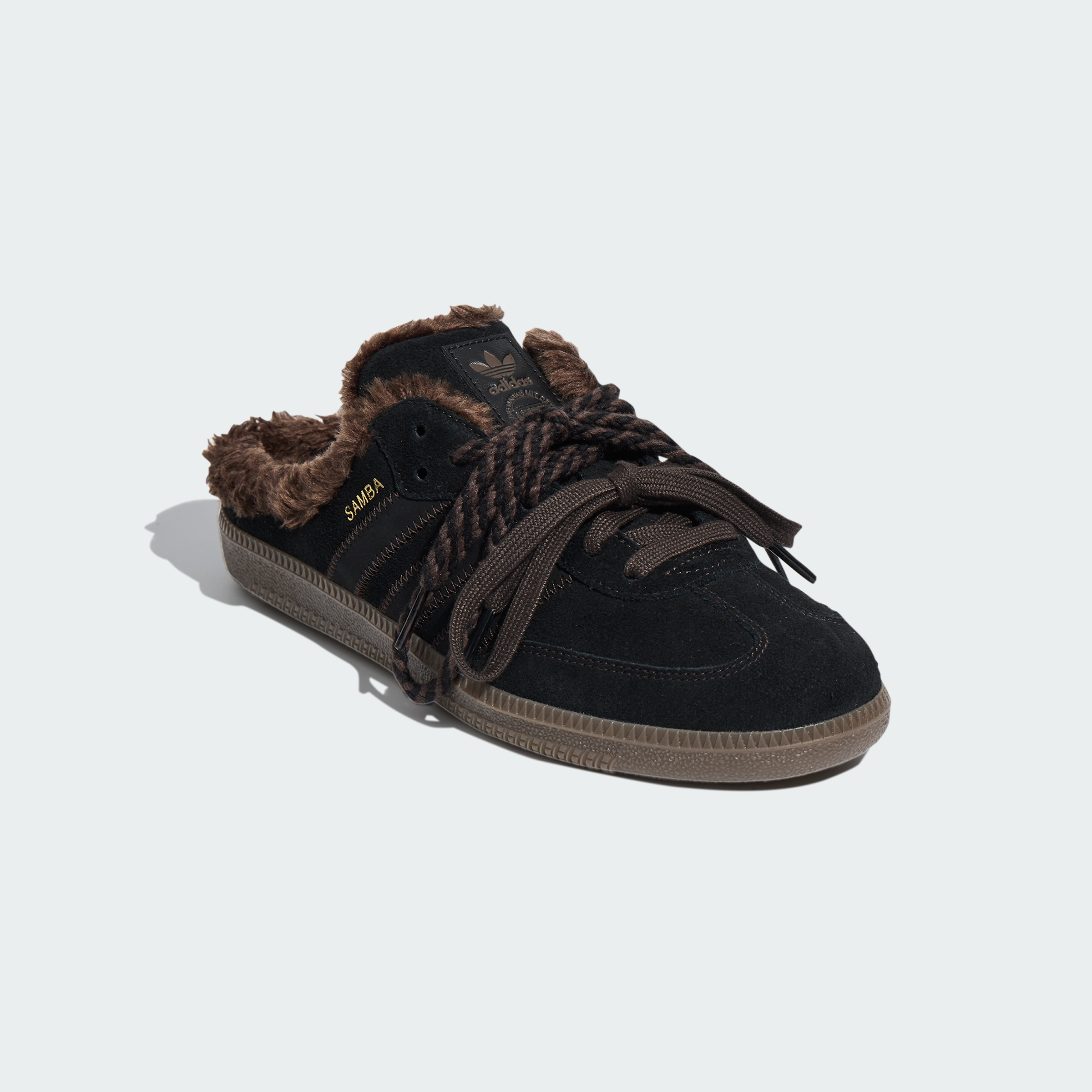 adidas SAMBA OG MULE SHOES - Core Black / Core Black / Dark Brown - View 5
