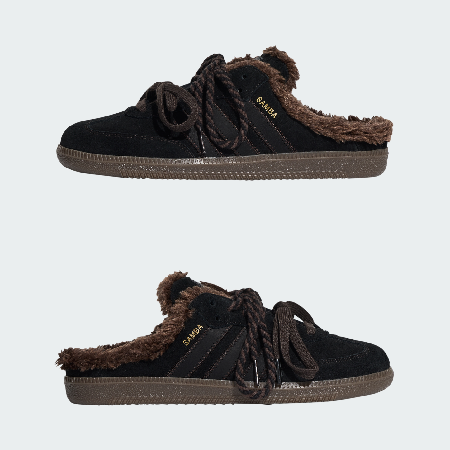 adidas SAMBA OG MULE SHOES - Core Black / Core Black / Dark Brown - View 8
