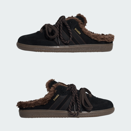 adidas SAMBA OG MULE SHOES - Core Black / Core Black / Dark Brown - View 8