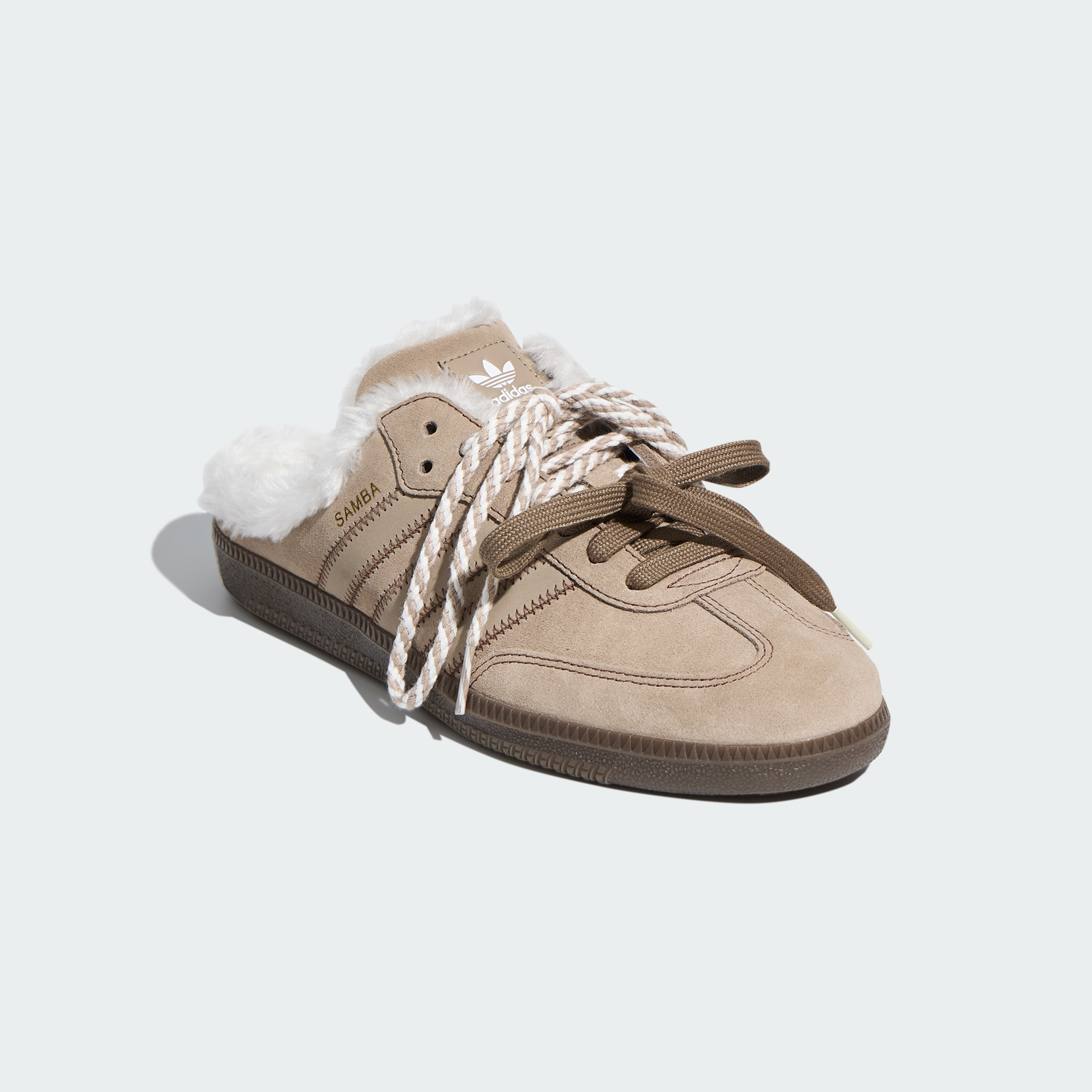 adidas SAMBA OG MULE SHOES - Preloved Brown / Core White / Gold Metallic - View 5