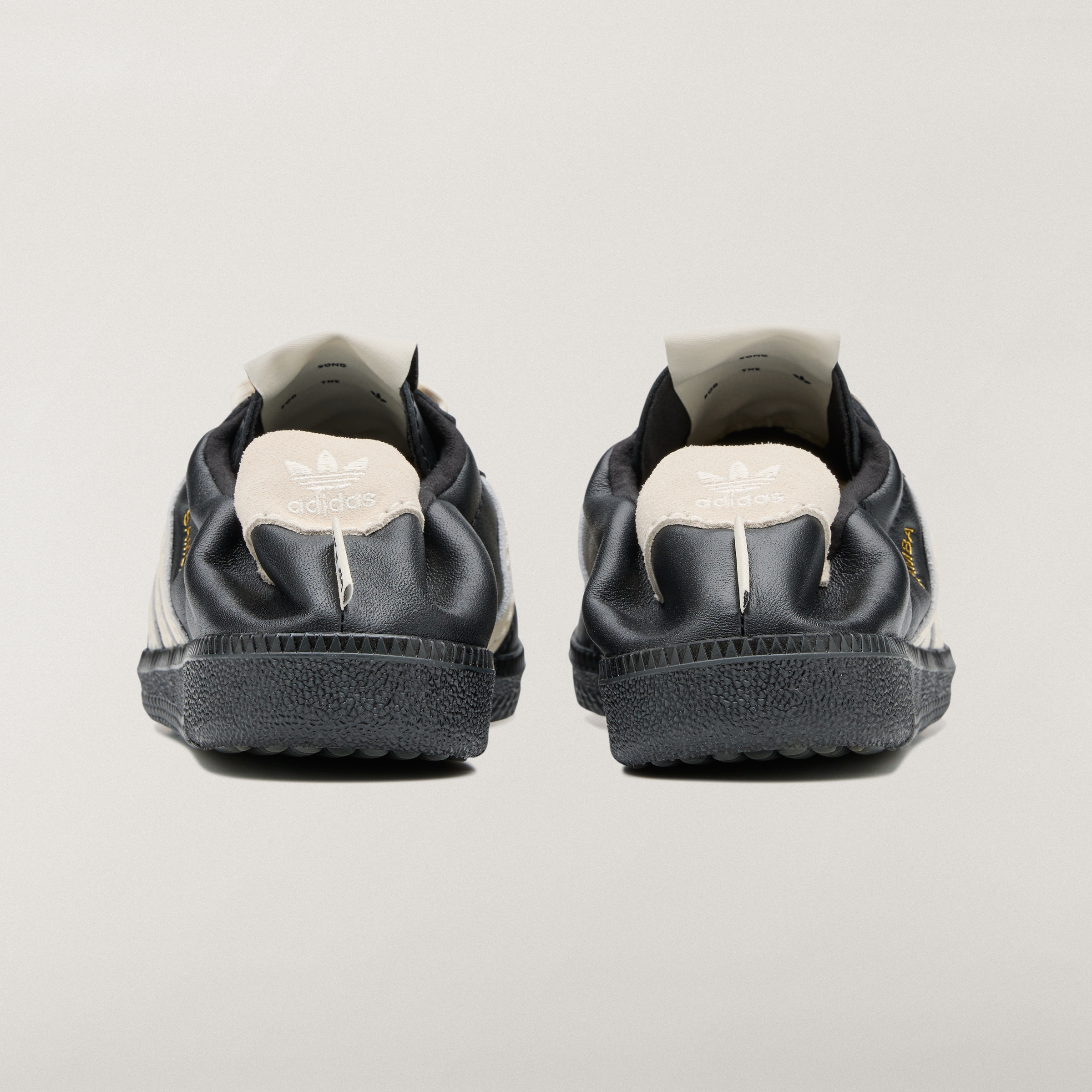 adidas SAMBA OG SFTM Shoes - Core Black / Cream White / Gold Metallic - View 6