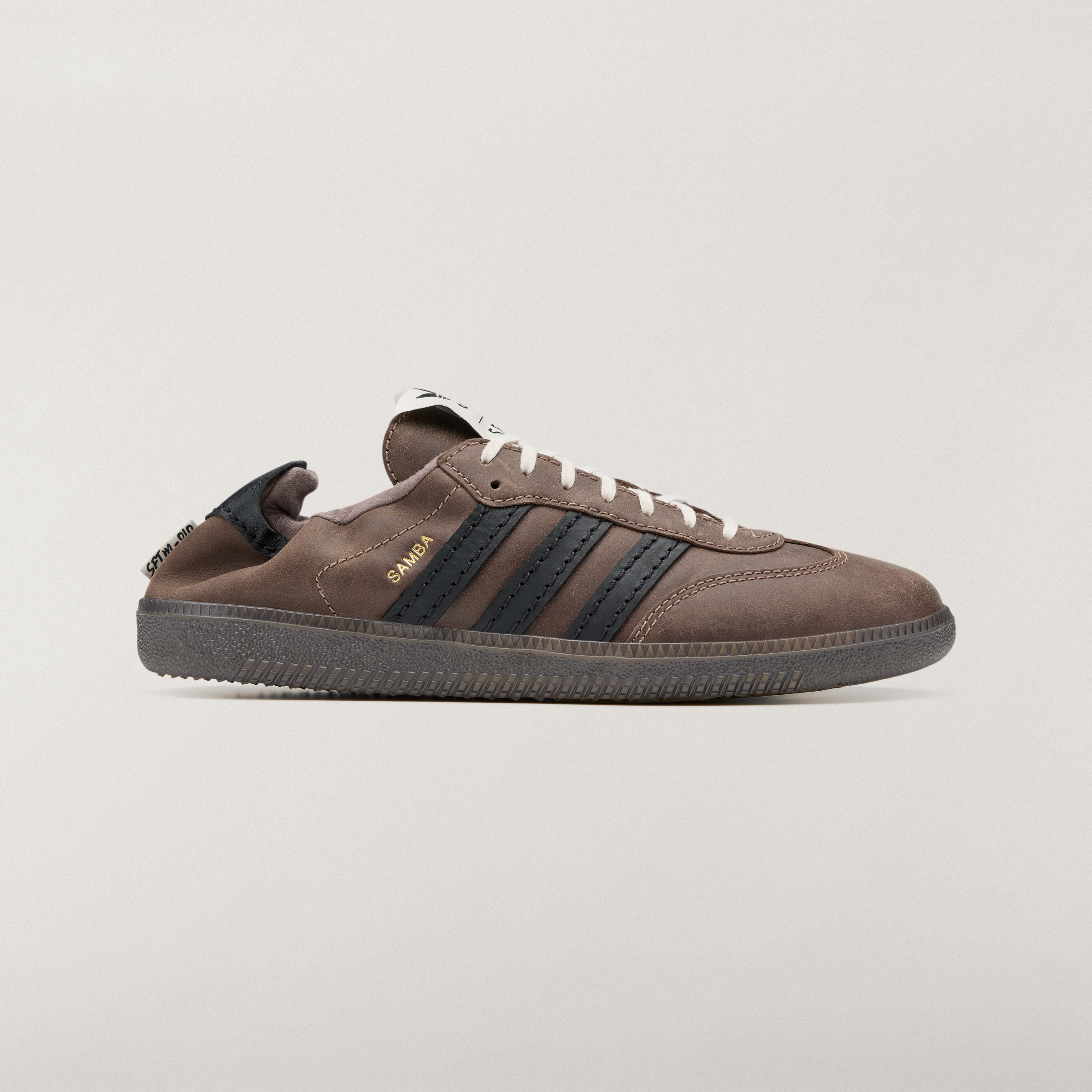 adidas SAMBA OG SFTM Shoes - Brown / Core Black / Gold Metallic - View 2