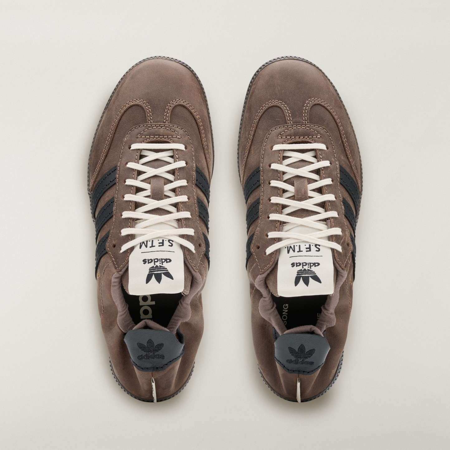 adidas SAMBA OG SFTM Shoes - Brown / Core Black / Gold Metallic - View 3