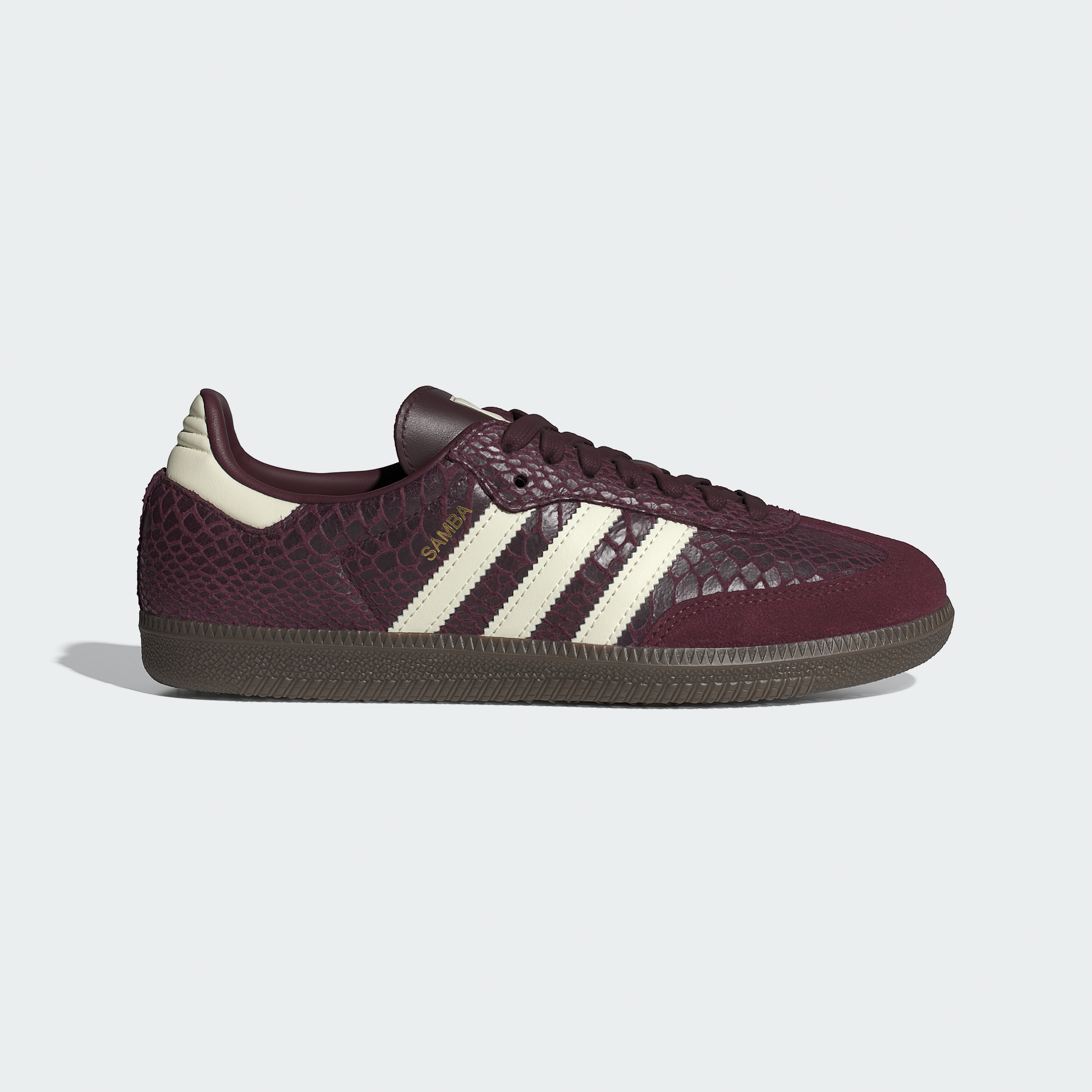 adidas SAMBA OG SHOES - Maroon / Cream White / Gold Metallic - View 2