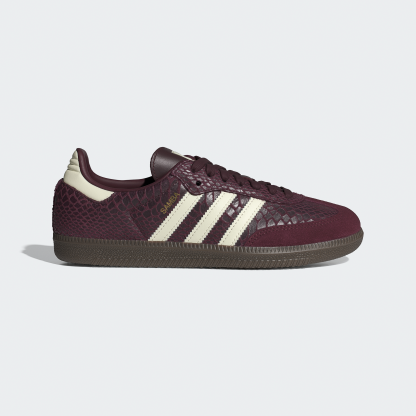 adidas SAMBA OG SHOES - Maroon / Cream White / Gold Metallic - View 2