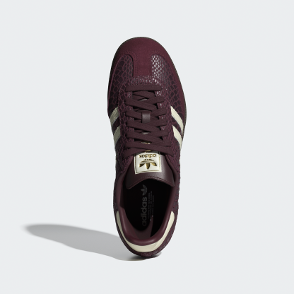 adidas SAMBA OG SHOES - Maroon / Cream White / Gold Metallic - View 3