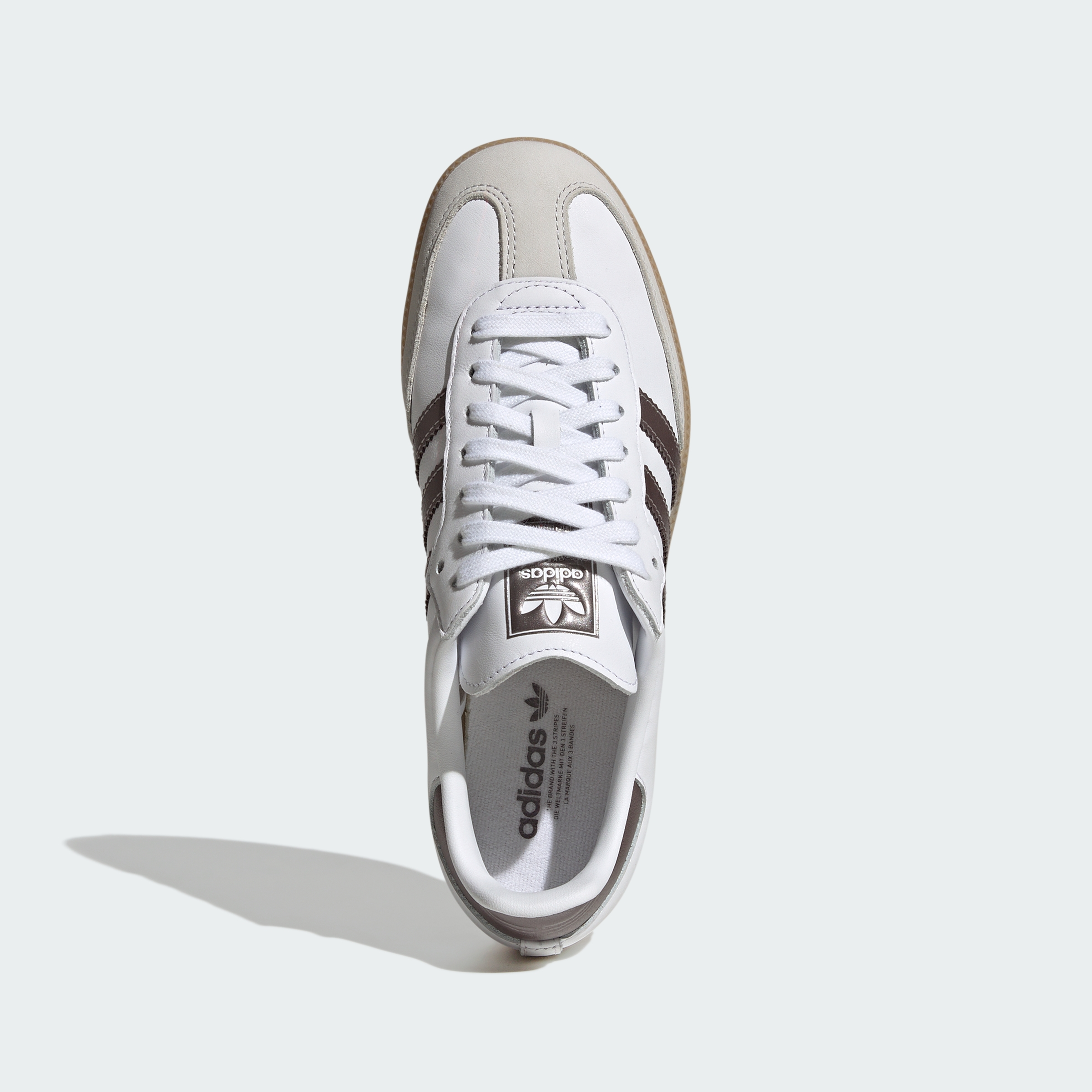 adidas SAMBA OG SHOES - Cloud White / Coffee Met. / Gum - View 3