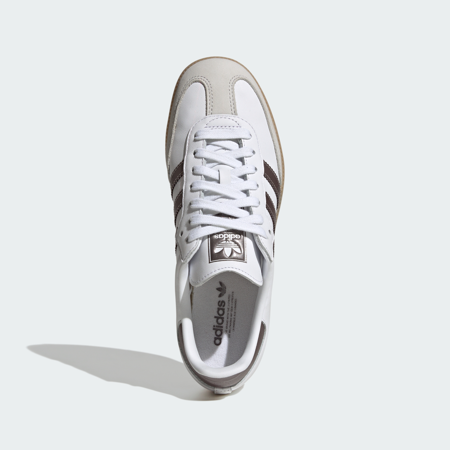 adidas SAMBA OG SHOES - Cloud White / Coffee Met. / Gum - View 3