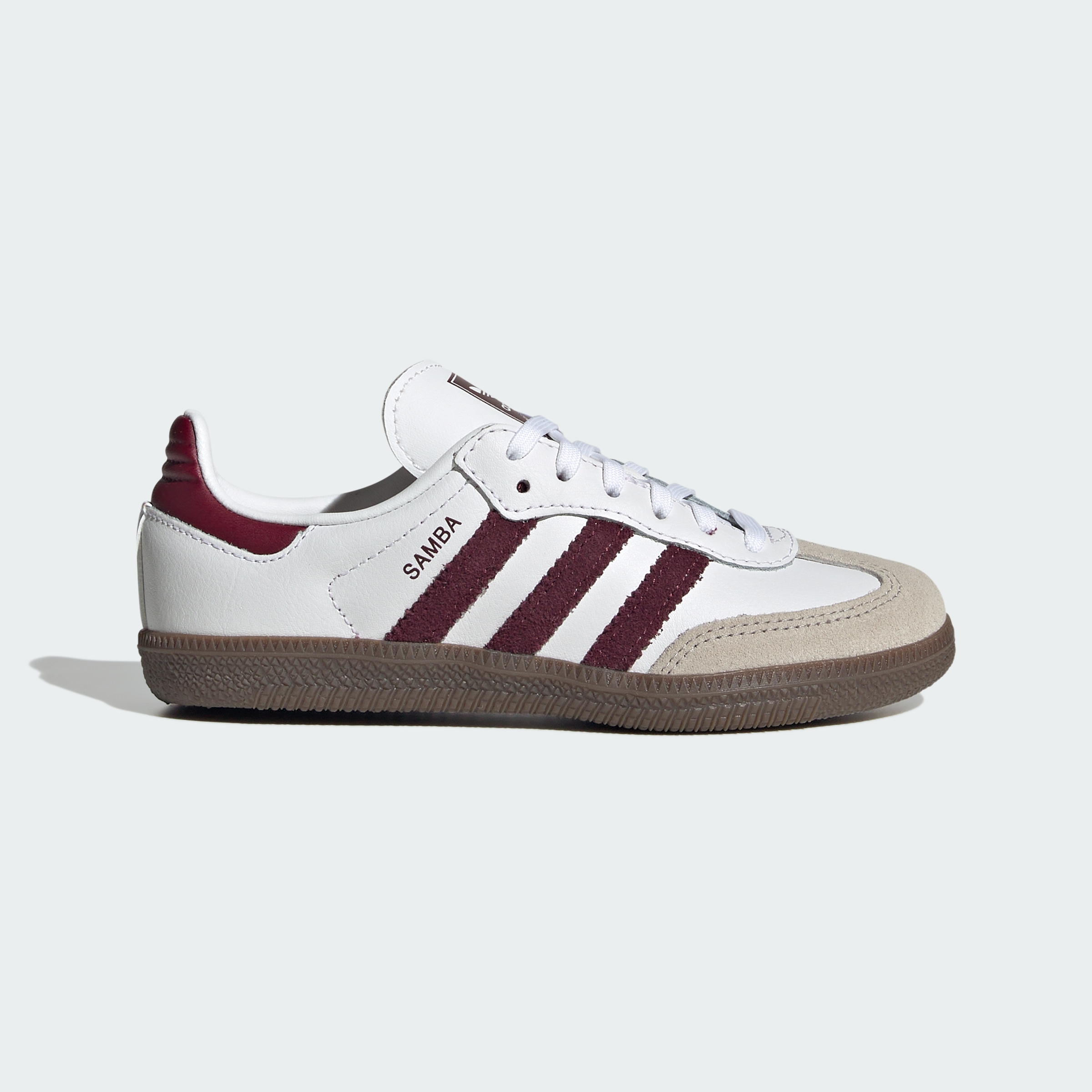 adidas SAMBA OG SHOES - Cloud White / Maroon / Gum - View 2